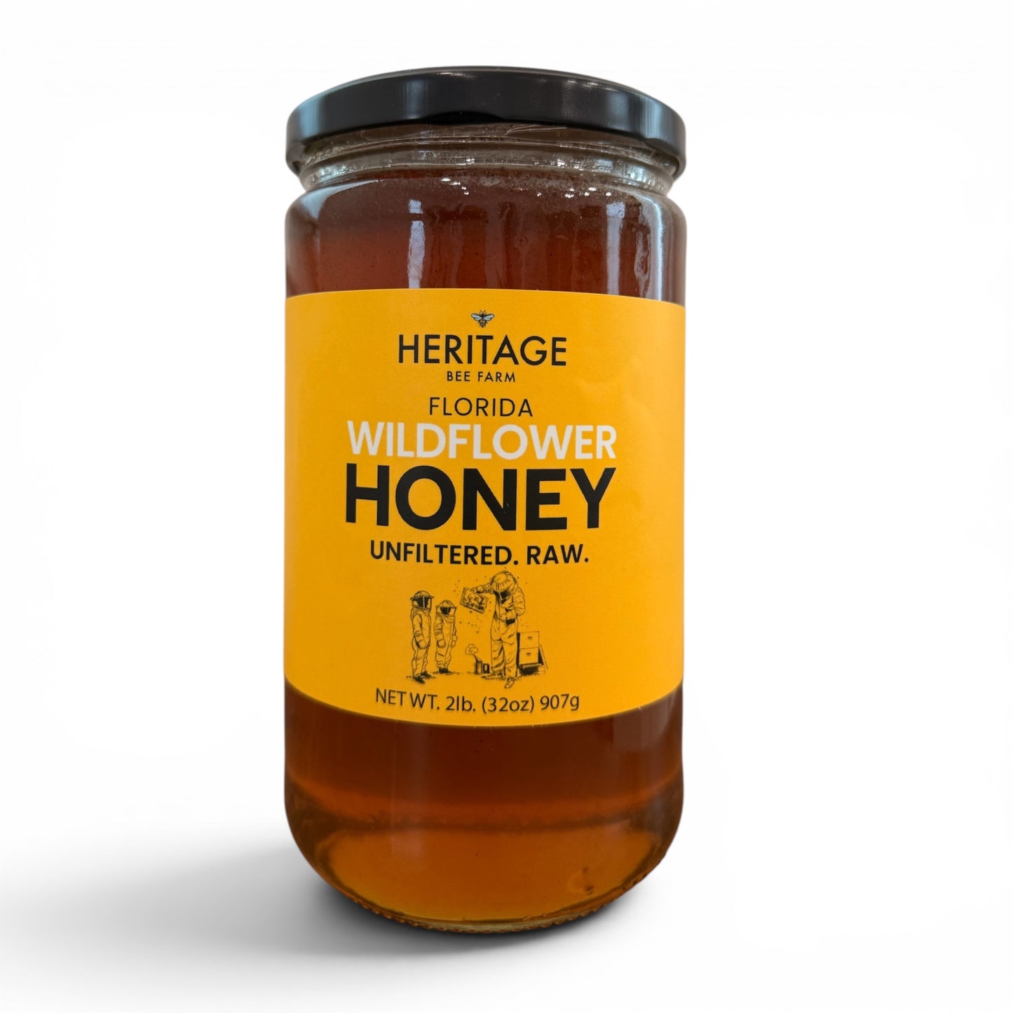 
                  
                    Raw Wildflower Honey 32 oz | 2 lb Round Glass Jar | Fresh from Florida Family Size
                  
                