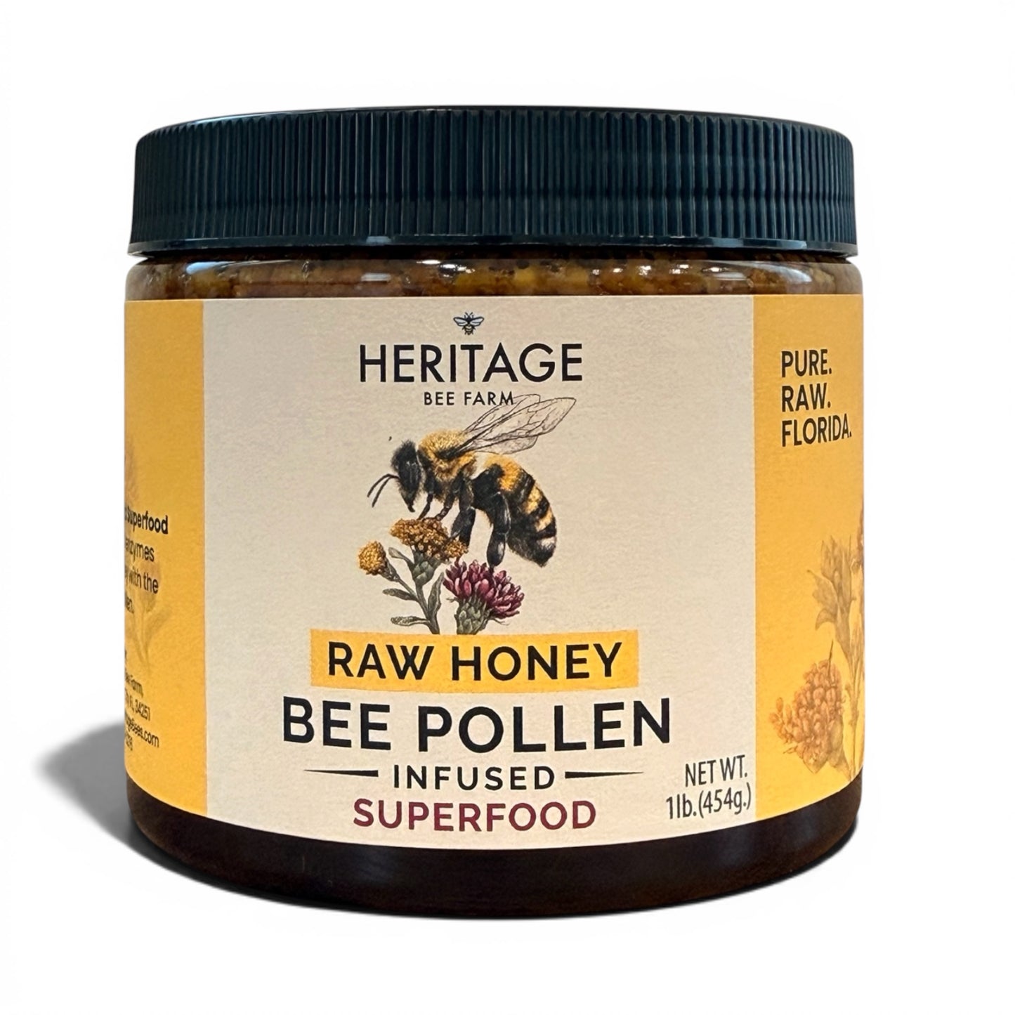 
                  
                    Raw Honey with Bee Pollen 1 lb | Two Superfoods in One Golden Jar
                  
                