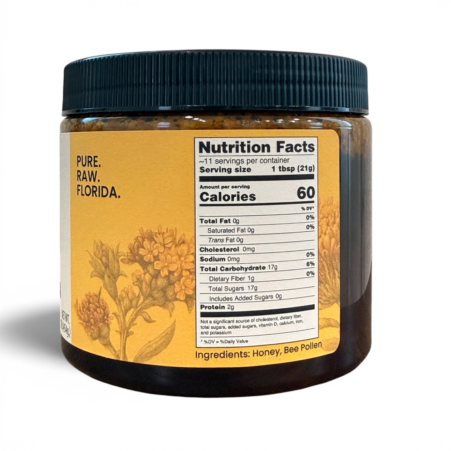 
                  
                    Raw Honey with Bee Pollen 1 lb | Two Superfoods in One Golden Jar
                  
                