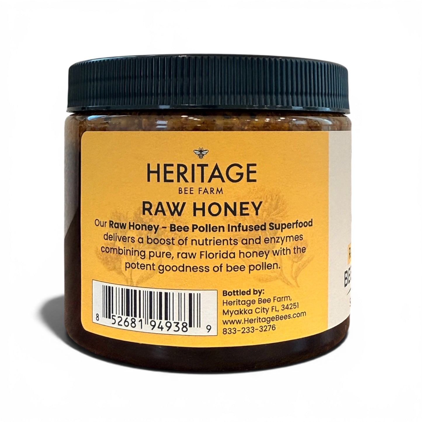 
                  
                    Raw Honey with Bee Pollen 1 lb | Two Superfoods in One Golden Jar
                  
                
