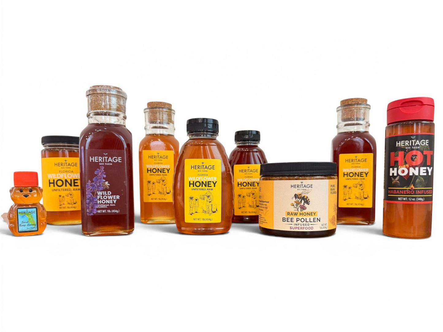 Our Pure Raw Honey Assortment from Heritage Bee Farm 