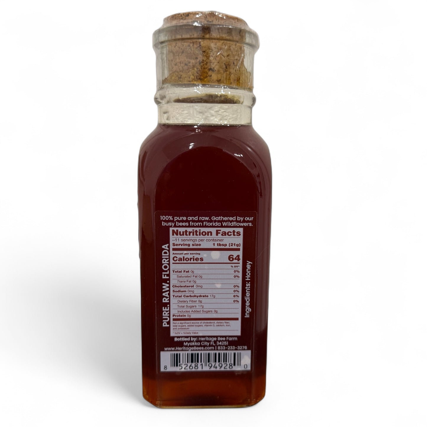
                  
                    16 oz. Raw Wildflower Honey in our Beautiful Embossed Glass Jar with Cork | 100% Raw Natural Honey
                  
                