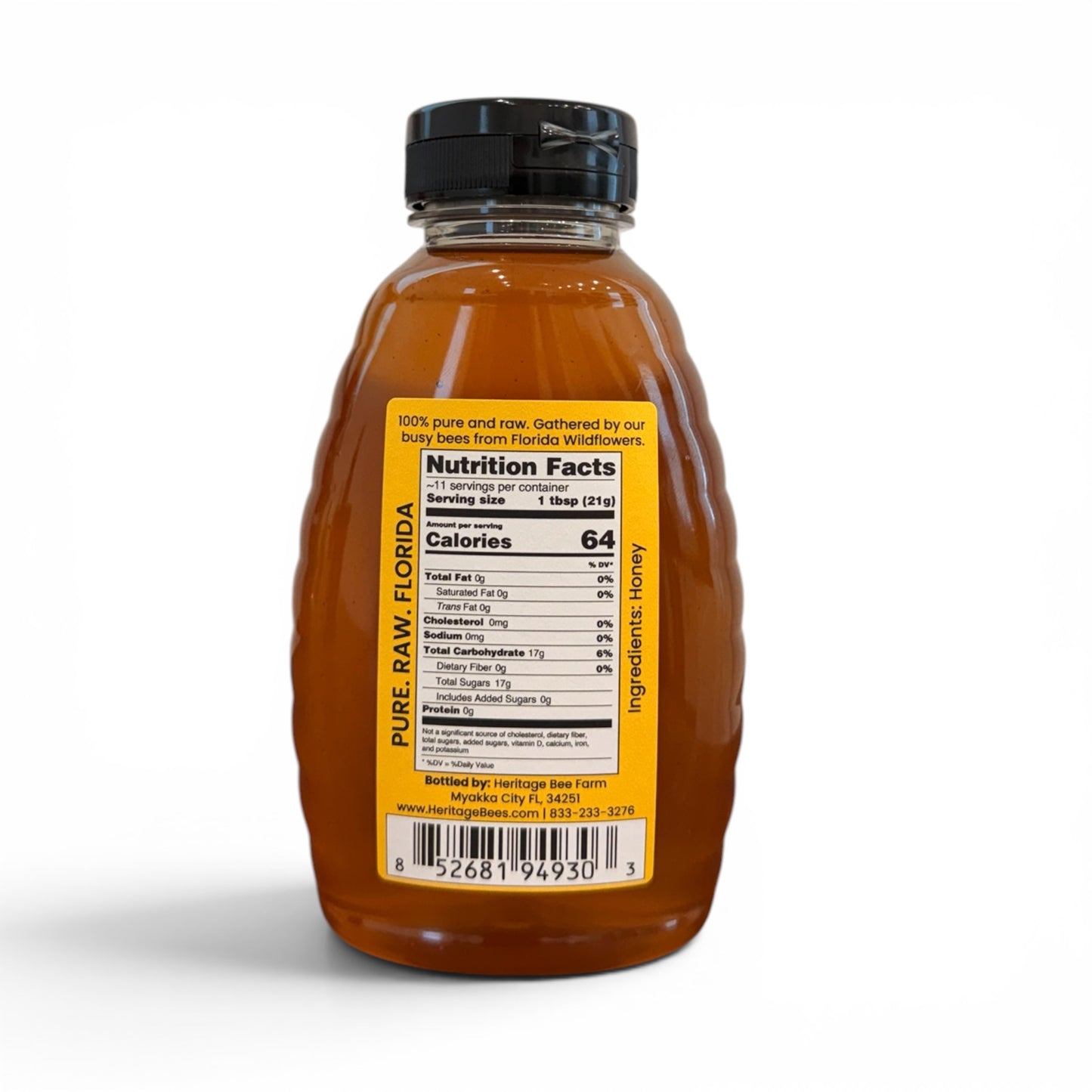 
                  
                    Raw Wildflower Honey 1 lb | Plastic Flip-Top Squeeze Bottle | Florida Bees
                  
                